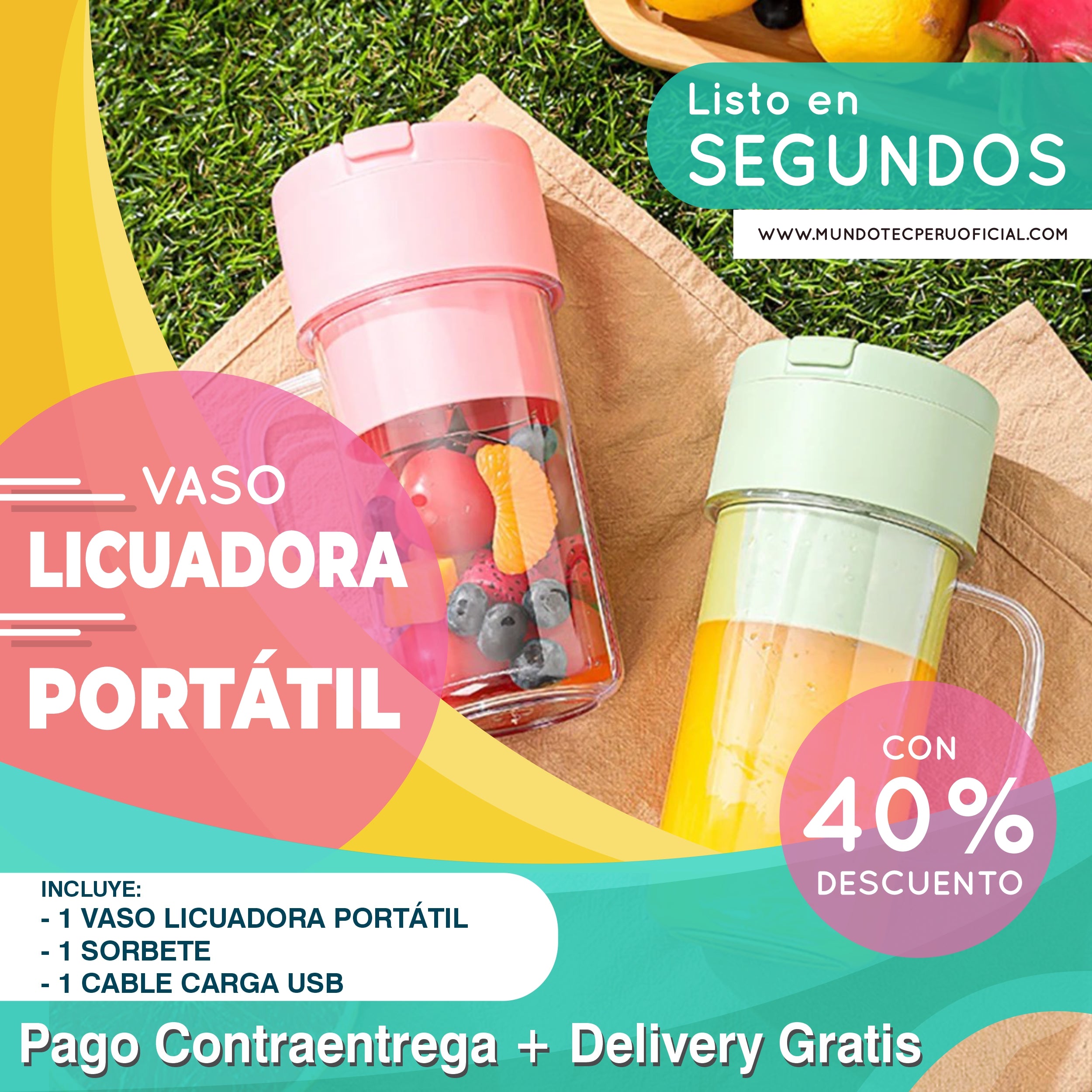 Vaso Licuadora Portatil MundoTec Peru